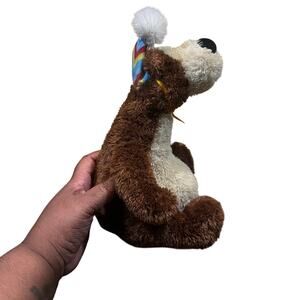 Vintage GUND Birthday Goober Bear Plush Toy 11” Brown Stuffed Animal Teddy